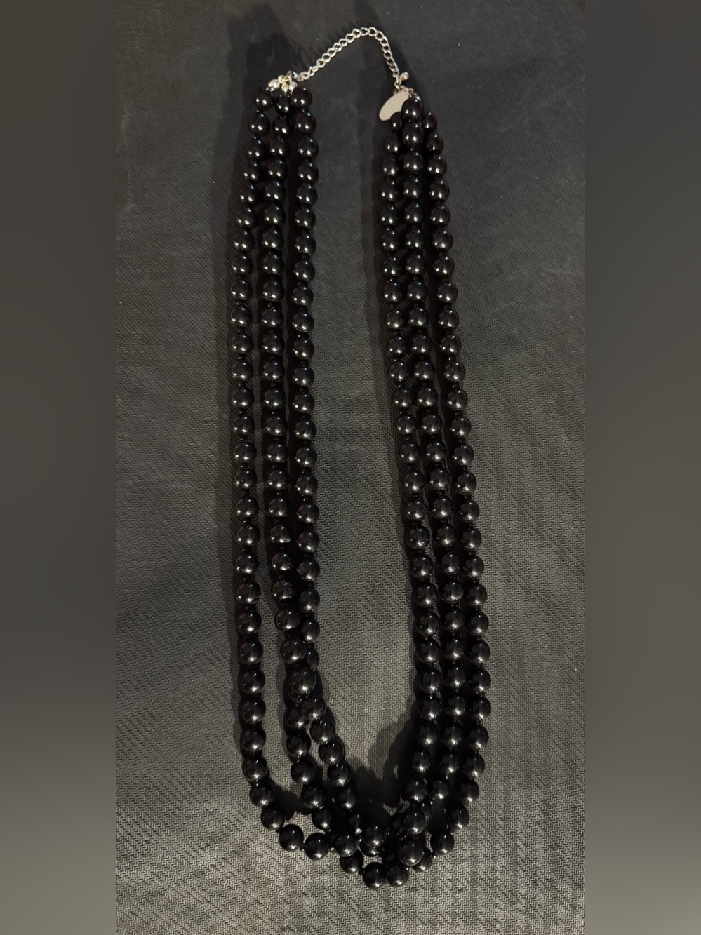 Avon-Mark Multi-Strand Black Beaded Necklace